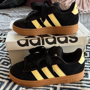 Adidas Black and Yellow Athletic Shoes